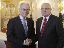 Evropský prezident Van Rompuy navštívil ČR